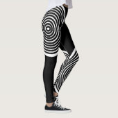 Zwart-wit gestripte Leggings (Rechts)