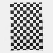 Zwart-wit gevlochten patroon theedoek (Verticaal)