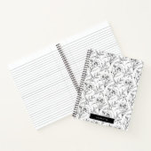 Zwart-wit gevoerde bloemen notitieboek (Binnen)