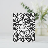 Zwart-wit ghost-patroon briefkaart (Staand voorkant)