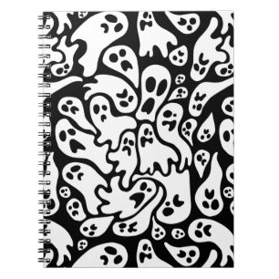 Zwart-wit ghost-patroon notitieboek