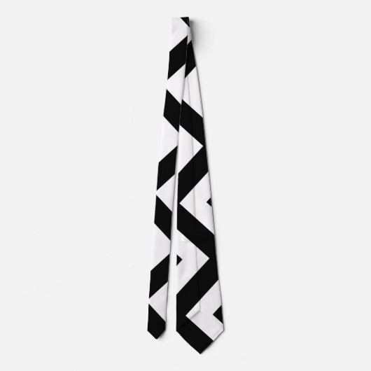 Zwart-wit Giant Verticale Chevron Stropdas (Achterkant)