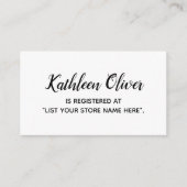 Zwart-wit Gift Registry Kaart in Modern Script (Voorkant)