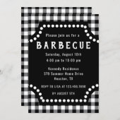 Zwart-wit Gingham BBQ Kaart (Voorkant / Achterkant)