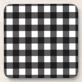 Zwart-wit Gingham Buffalo gebarsten Bier Onderzetter (Voorkant)
