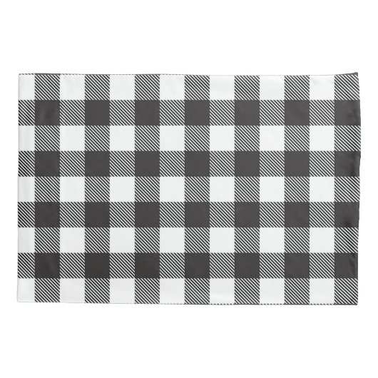 zwart wit Gingham Buffalo Plaid Boerderij Kussensloop (Achterkant)