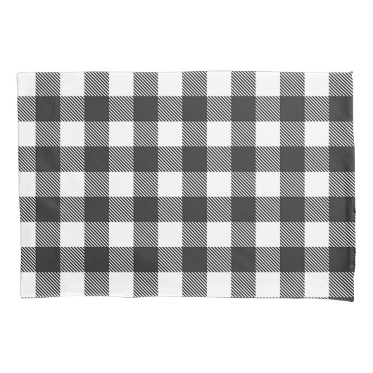zwart wit Gingham Buffalo Plaid Boerderij Kussensloop (Voorkant)