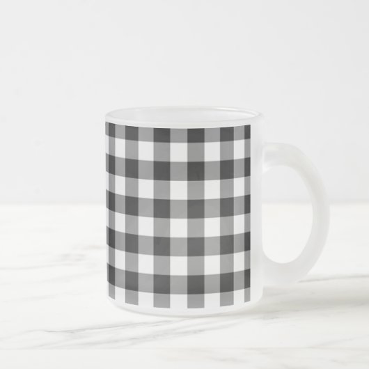 Zwart-wit Gingham Coffee Mok (Rechts)