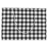 Zwart-wit Gingham geruite rustieke boerderij Groot Cadeauzakje (Achterkant)
