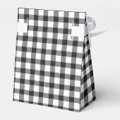 Zwart-wit gingham patroon dank u geschenkdoos bedankdoosjes (Achterkant)