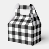 Zwart-wit Gingham Patroon Gable Favor Box Bedankdoosjes (Achterkant)