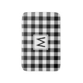 Zwart-wit Gingham Patroon met Monogram Badmat (Voorkant Verticaal)