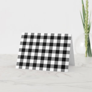 Zwart-wit Gingham Pattern Bedankkaart
