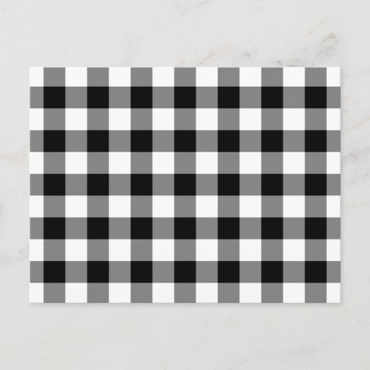 Zwart-wit Gingham Pattern Briefkaart (Voorkant)