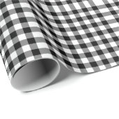 Zwart-wit Gingham Pattern Cadeaupapier (Rol Hoek)
