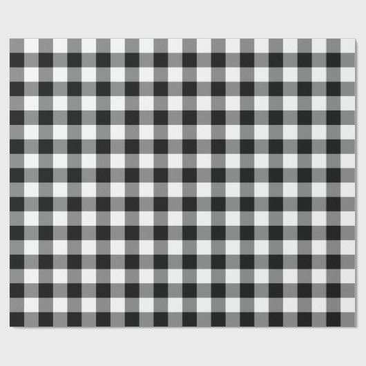 Zwart-wit Gingham Pattern Cadeaupapier (Vlak)