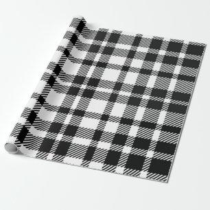 Zwart-wit Gingham Pattern Cadeaupapier