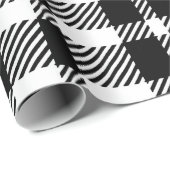 Zwart-wit Gingham Pattern Cadeaupapier (Rol Hoek)