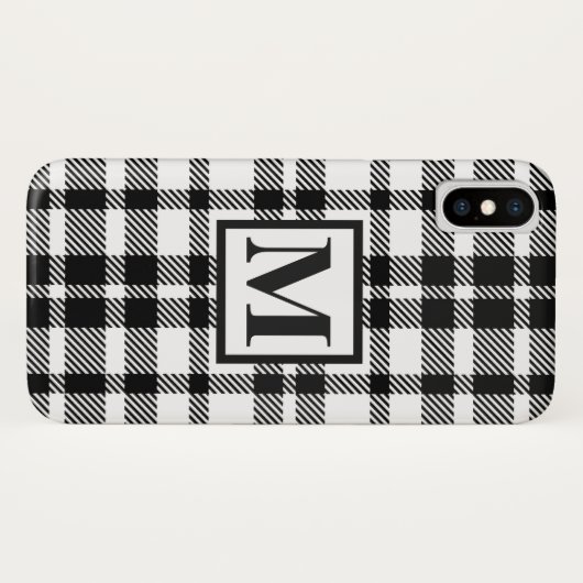 Zwart-wit Gingham Pattern Case-Mate iPhone Case (Achterkant (horizontaal))