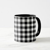 Zwart-wit Gingham Pattern Mok (Voorkant rechts)