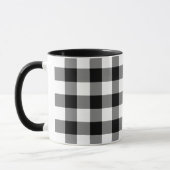 Zwart-wit Gingham Pattern Mok (Links)