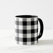 Zwart-wit Gingham Pattern Mok (Voorkant rechts)