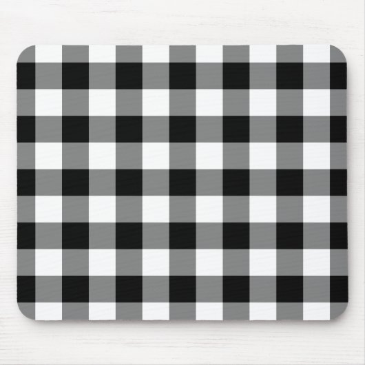 Zwart-wit Gingham Pattern Muismat (Voorkant)