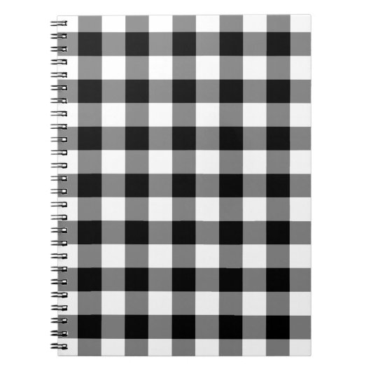 Zwart-wit Gingham Pattern Notitieboek (Voorkant)