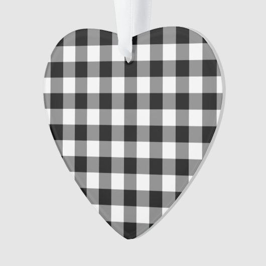 Zwart-wit Gingham Pattern Ornament (voorkant)