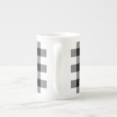 Zwart-wit Gingham Pattern Porselein Kop (Achterkant)