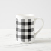 Zwart-wit Gingham Pattern Porselein Kop (Rechts)