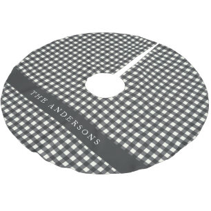 zwart-wit Gingham Pset op persoonlijke titel Kerstboom Rok
