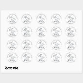 Zwart & Wit Giraffe Douche Retouradreslabel Ronde Sticker (Vel)