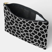 Zwart-wit giraffeprint met monogram etui (Open)