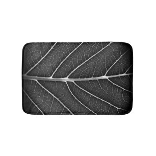 Zwart-Wit Glanzend Blad Close-Up Badmat