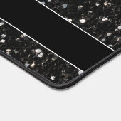 Zwart wit glanzend glitter fonkelt Monogram Bureaumat (Hoek)