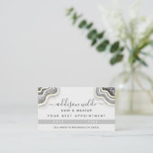 Zwart-wit glitter Agate Geode Luxe Afsprakenkaartje (Staand voorkant)