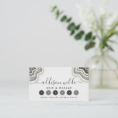 Zwart-wit glitter Agate Geode Luxe Klantenkaartje (Staand voorkant)