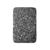 Zwart-wit Glitter Badmat (Voorkant Verticaal)