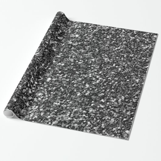 Zwart-wit Glitter Cadeaupapier (Uitgerold)