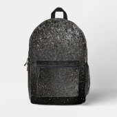 Zwart-wit Glitter Gothic Glam Sparkly School Bedrukte Rugzak (Voorkant)