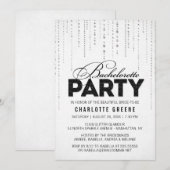 Zwart-wit Glitter-kijk Bachelorette Kaart (Voorkant / Achterkant)