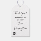 Zwart wit glitter Paw afdrukken Cadeaulabel (Voorkant)