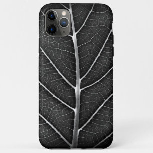 Zwart-wit gloeiend blad close-up iPhone 11 pro max hoesje