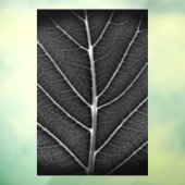 Zwart-wit gloeiend blad close-up raamsticker (Vel 3)