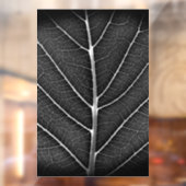 Zwart-wit gloeiend blad close-up raamsticker (Vel 2)