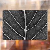 Zwart-wit gloeiend blad close-up raamsticker (Vel 2)