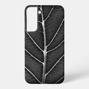 Zwart-wit gloeiend blad close-up samsung galaxy hoesje