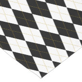 Zwart | wit | Gold Argyle Pattern Korte Tafelloper (Hoek)