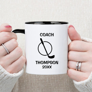 Zwart-wit golfcoach mok